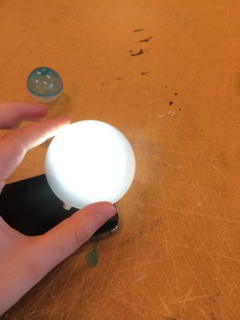 The semi transparant balls of our final prototype